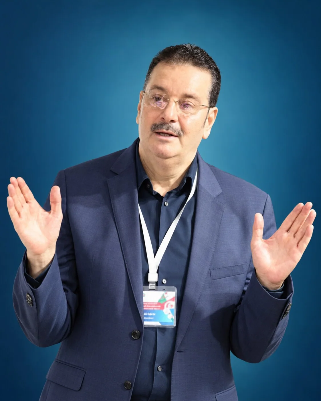 Dr Mohamed Belhaj speaking at a professional event